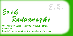 erik radvanszki business card